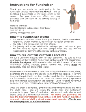 Instructions for Fundraiser