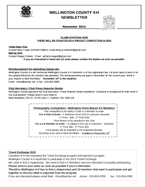 WELLINGTON COUNTY 4-H