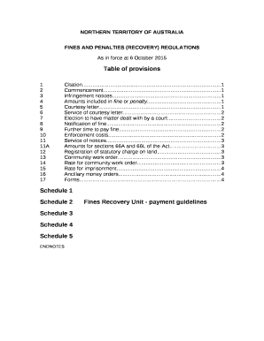 Fines and Penalties (Recovery) regulations
