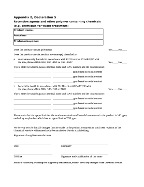 Appendix 2, Declaration 5