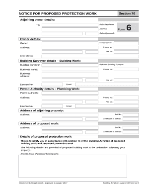 NOTICE FOR PROPOSED PROTECTION WORK