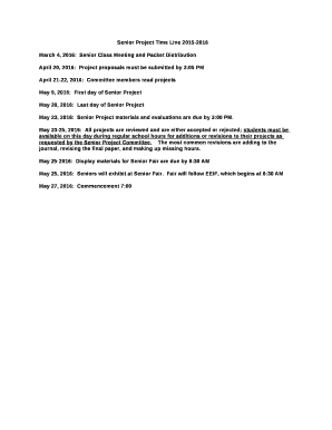 April 20, 2016:Project proposals must be submitted by 3:05 PM