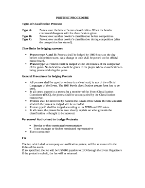 PROTEST PROCEDURE