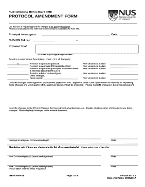 Use this form to request approval for changes to an approved research