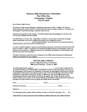 Hatteras High Homeowners Association template