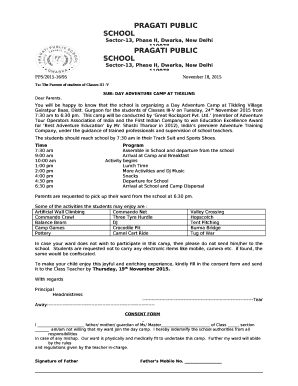 To: The Parents of students of Classes III -V