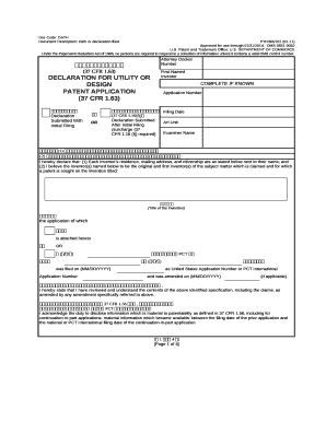 Declaration Submitted After Initial Filing (surcharge (37
