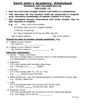 FOR CLASS III