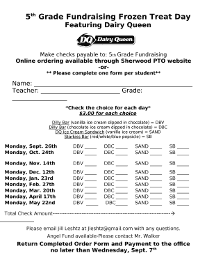 5th Grade Fundraising Frozen Treat Day