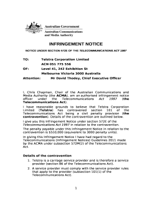 INFRINGEMENT NOTICE