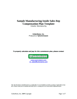 Sales compensation plan template word