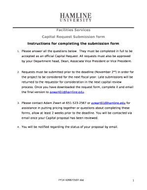 Capital Request Submission form