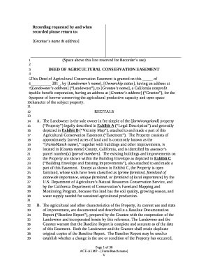 DEED OF AGRICULTURAL CONSERVATION EASEMENT