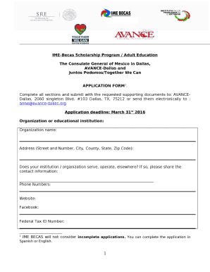 IME-Becas Scholarship Program / Adult Education