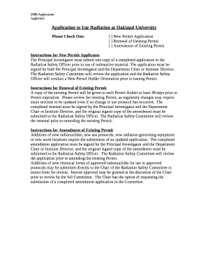 Application to Use Radiation at Oakland University