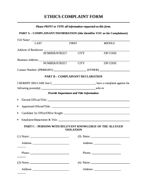 Please PRINT or TYPE all information requested on this form