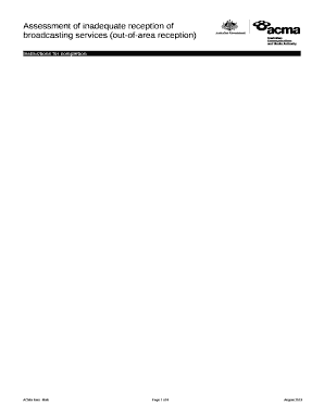 Assessment of inadequate reception of broadcasting services (out-of-area reception)