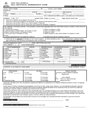 2011 INDIVIDUAL MEMBERSHIP FORM