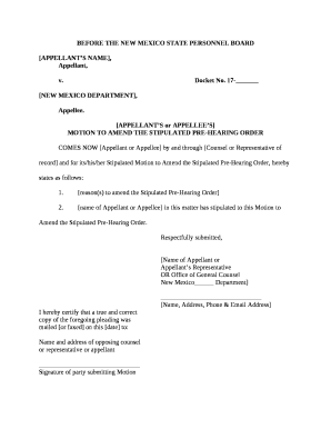 BEFORE THE NEW MEXICO STATE PERSONNEL BOARD