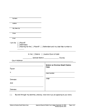 Motion to Dismiss Small Claims Case