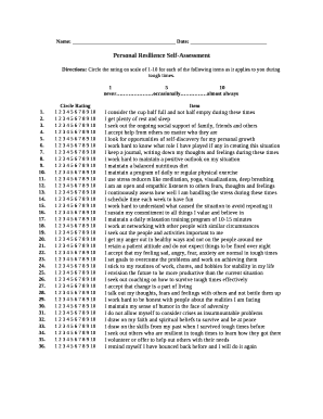 Personal Resilience Self-Assessment