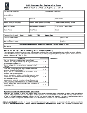 GAC Non-Member Registration Form