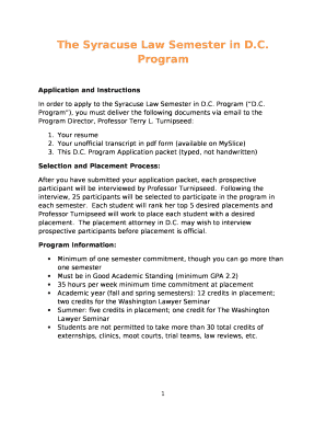 The Syracuse Law Semester in D