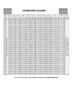 AUCHRANNIE COUNTRY CLUB CALENDAR