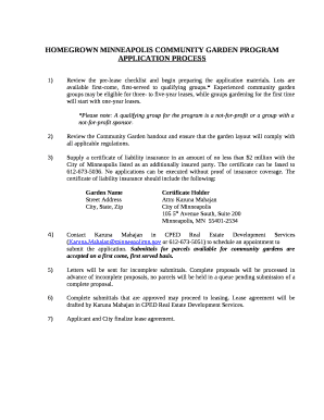1) Review the pre-lease checklist and begin preparing the application materials