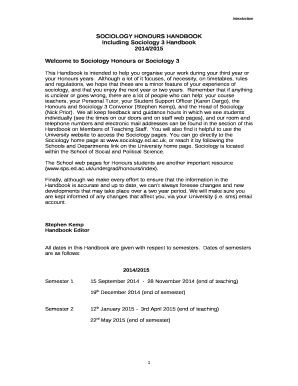 Welcome to Sociology Honours or Sociology 3
