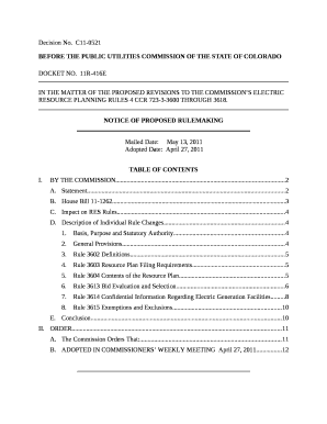Before the public utilities commission of the state of colorado
