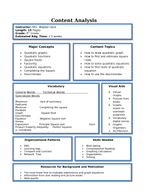 The teacher will be responsible for having the students comprehend the following methods in Algebra I: