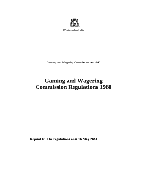 Gaming and Wagering Commission Act1987