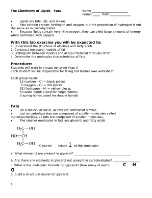 The Chemistry of Lipids - FatsName