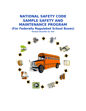 natioanl safety code sample safety and maintenance program for federally regulated school buses