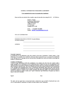 To be completed by the owner of copyright in the Contribution