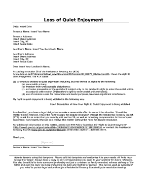 Loss of Quiet Enjoyment