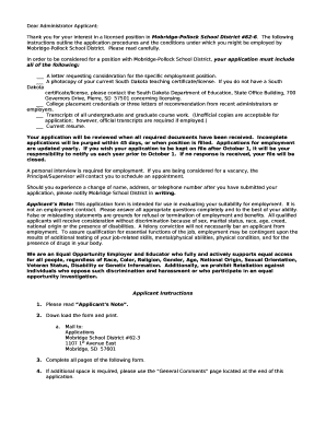 Dear Administrator Applicant: