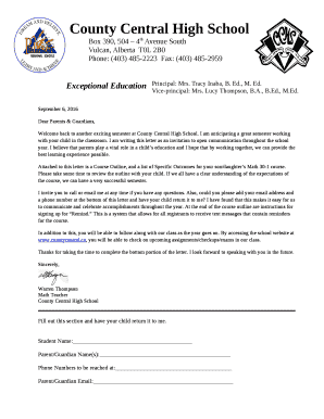 I am writing this letter as an invitation to open communication throughout the school year