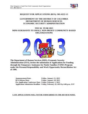 REQUEST FOR APPLICATIONS (RFA): MG-0222-13
