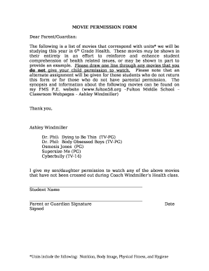 The following is a list of movies that correspond with units* we will be studying this year in 6th Grade Health