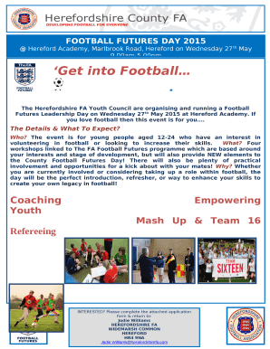 HFA FOOTBALL FUTURES LEADERSHIP DAY Wednesday 27th May 2015