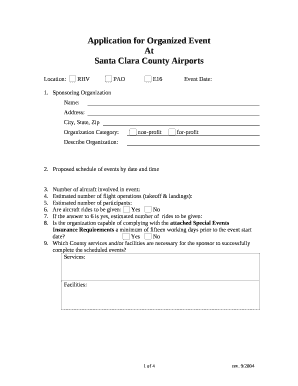 Application for Organized Event