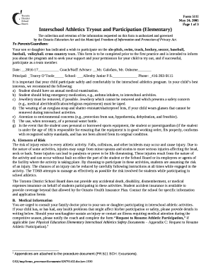 Interschool Athletics Tryout and Participation (Elementary)