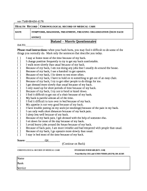 Roland Morris Questionnaire