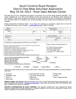 District Pow-Wow Volunteer Application