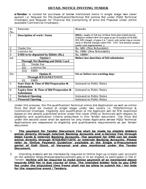 General instructions to the tender - Government of Haryana ...