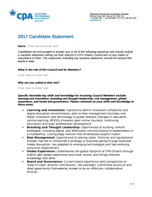 2017 Candidate Statement
