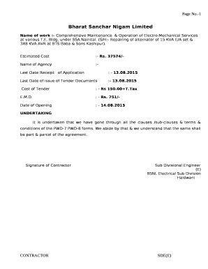 Name of work :- Comprehensive Maintenance& Operation of Electro-Mechanical Services at various T