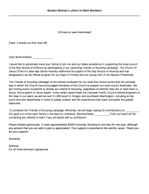 Sample Bishop's Letters to Ward Members